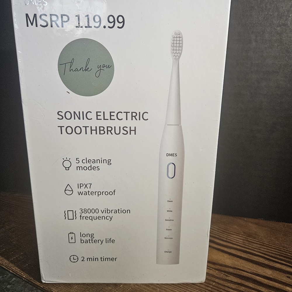 White Sonic Electric Toothbrush - 5 Cleaning Modes
